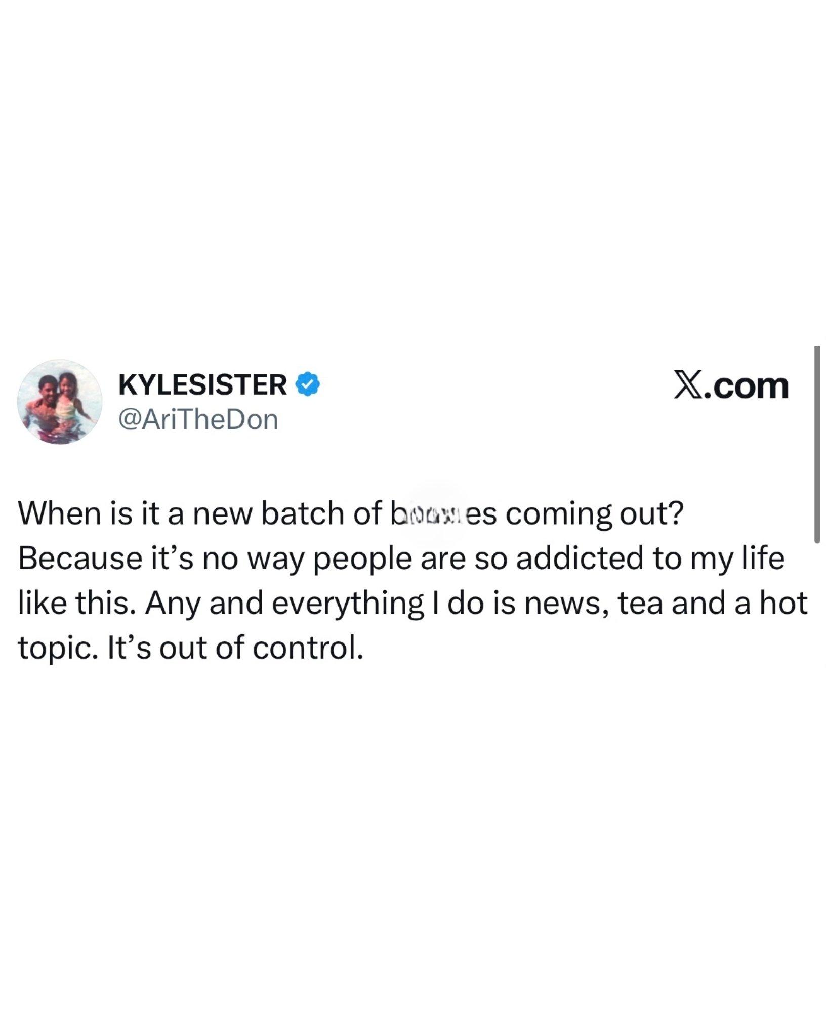 Ari Fletcher - Baller Alert Ari Fletcher tweet saying people are addicted to her life
