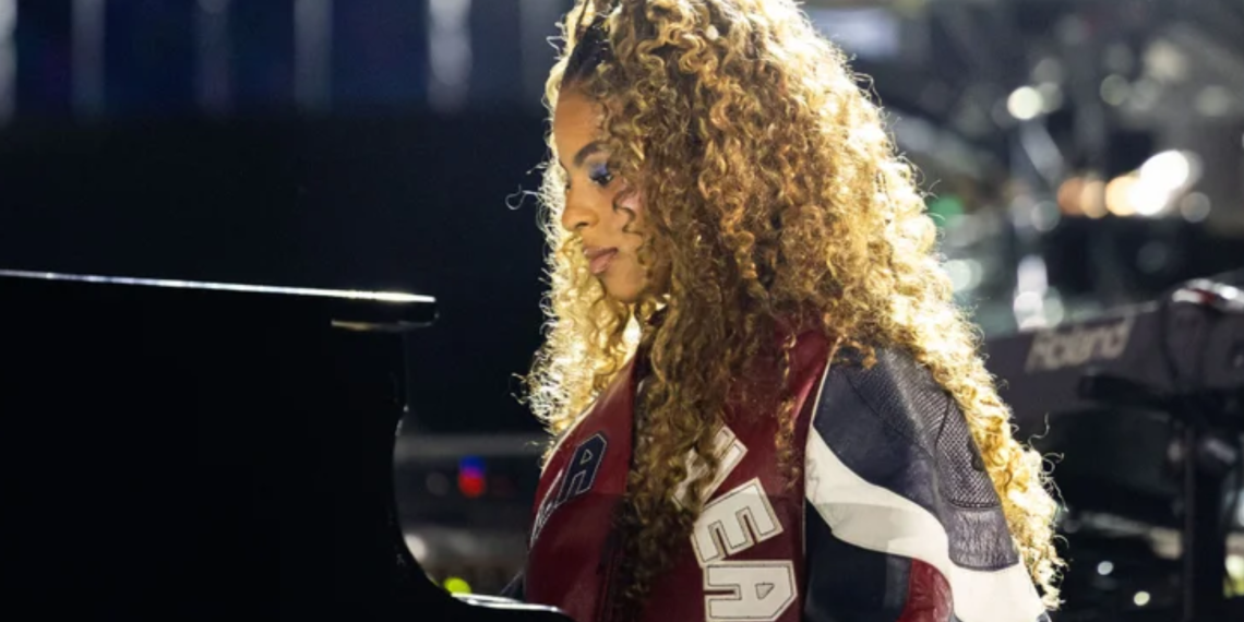 Blue Ivy Carter, who played piano with Jay-Z at SoFi Stadium