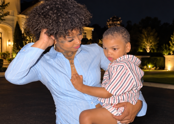 Chrisean Rock holding her son Chrisean Jr