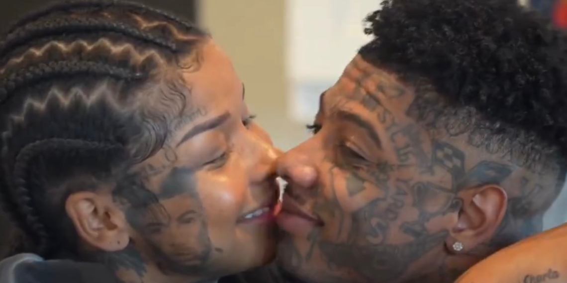 Chrisean Rock and Blueface on livestream at his home