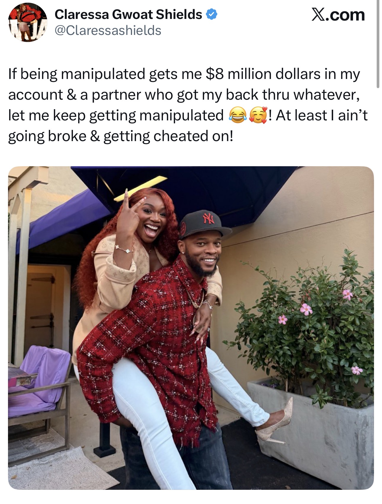 Claressa Shields X post with Papoose