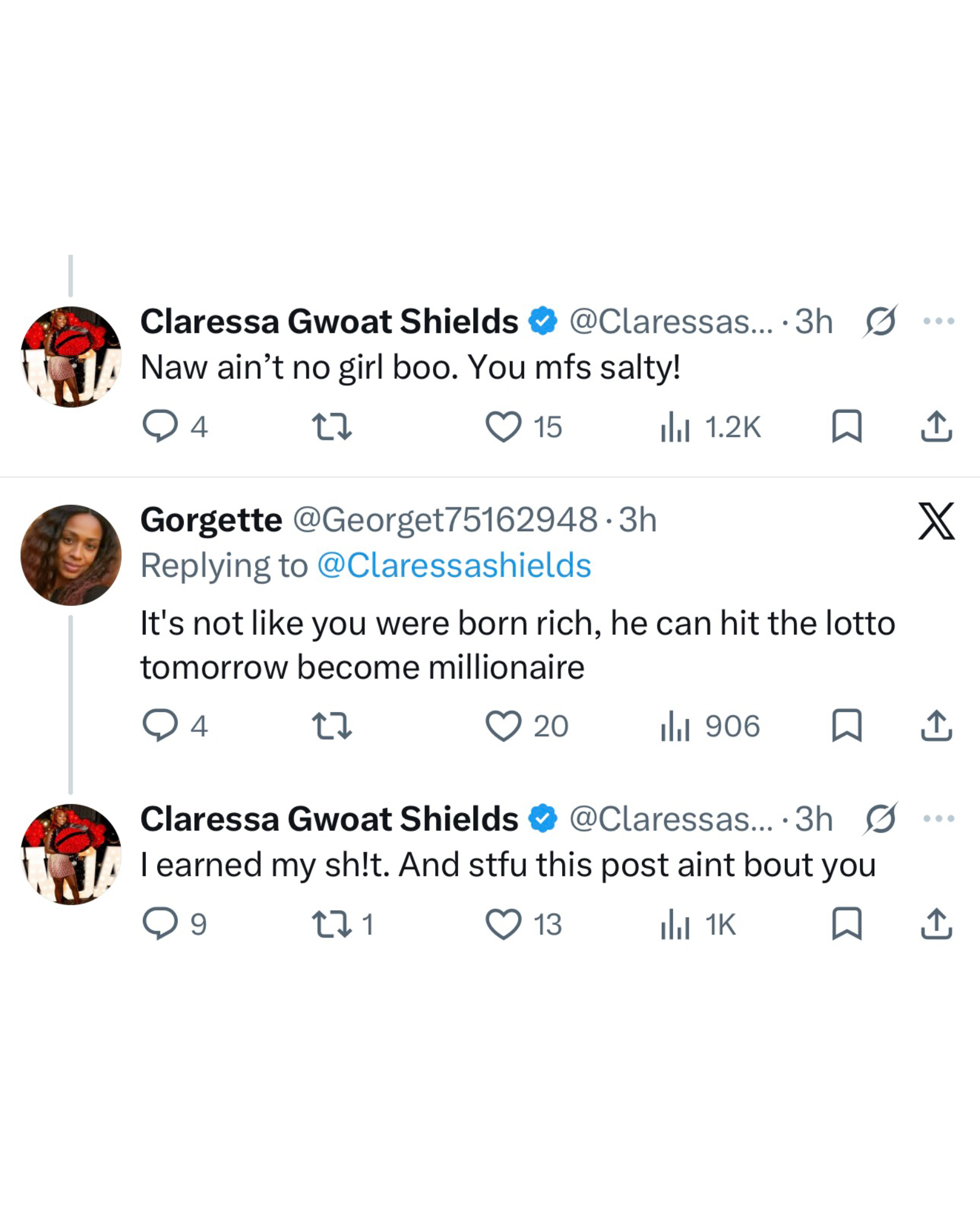 Claressa Shields replies to fans on X