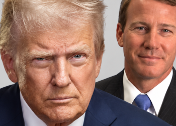 Trump and Jon Husted at Ohio rally