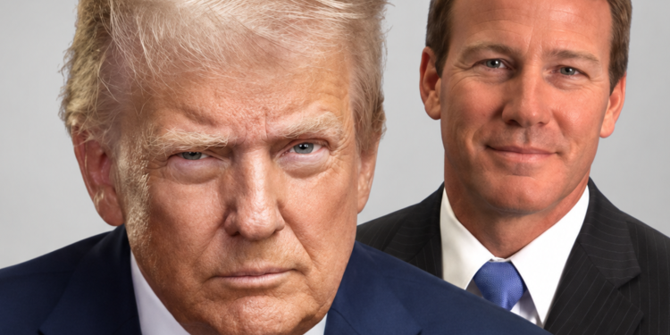 Trump and Jon Husted at Ohio rally