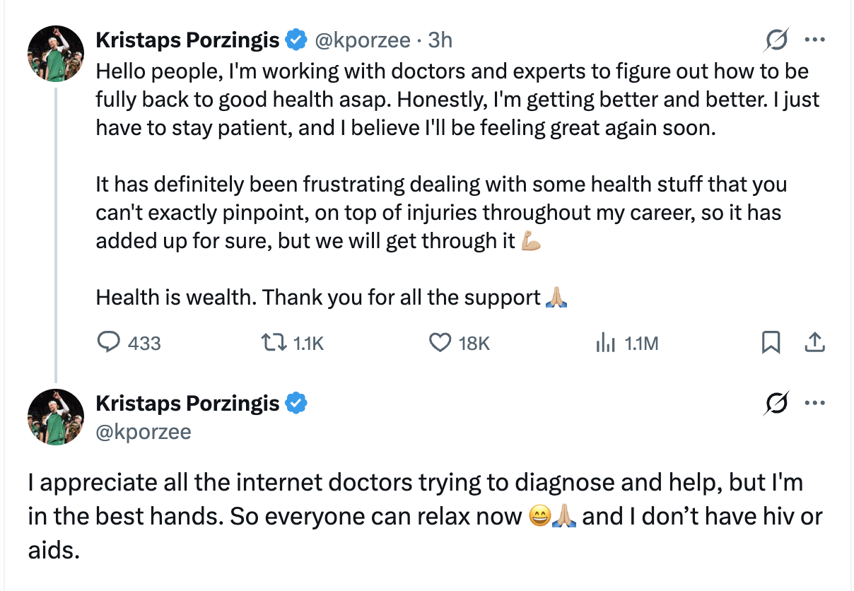 Kristaps Porzingis of the Golden State Warriors