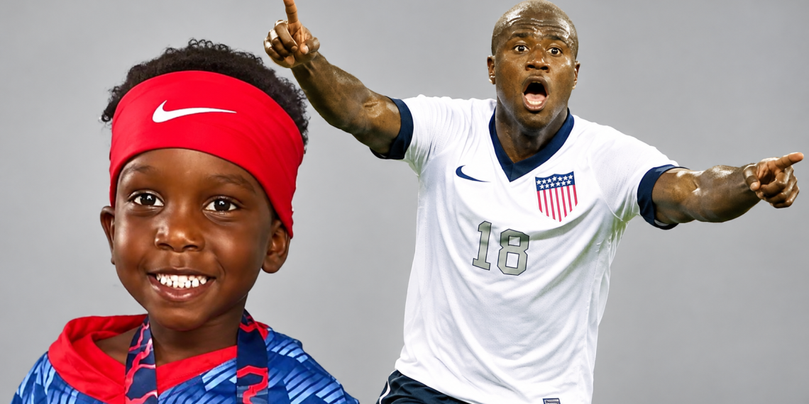 Nevada and Eddie Johnson - Baller Alert Toddler soccer star Nevada and former USMNT player Eddie Johnson side by side