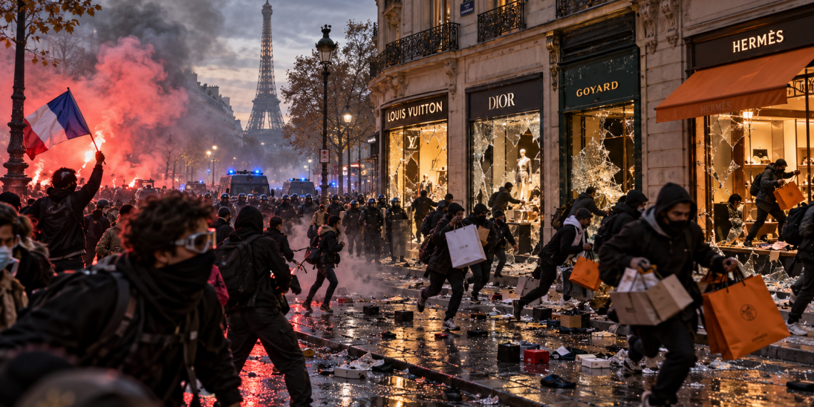 Paris protests turn to looting as luxury stores are hit across the French capital