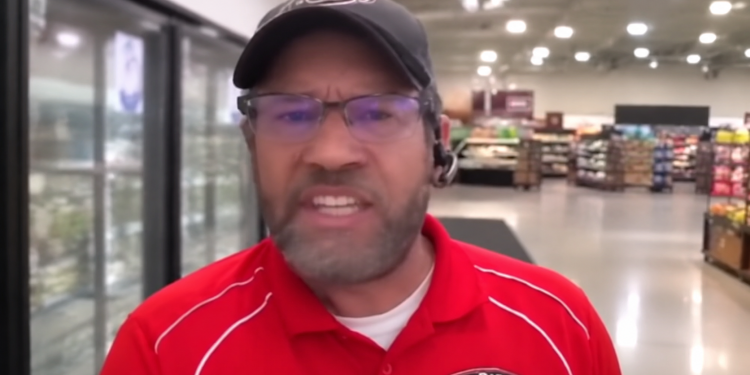 Red Baron worker Walt Z, who was targeted by a viral Apple Pay prank while stocking pizzas