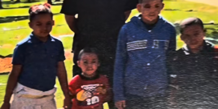 Funeral program from Golden Gate Funeral Home showing altered photos of Black children