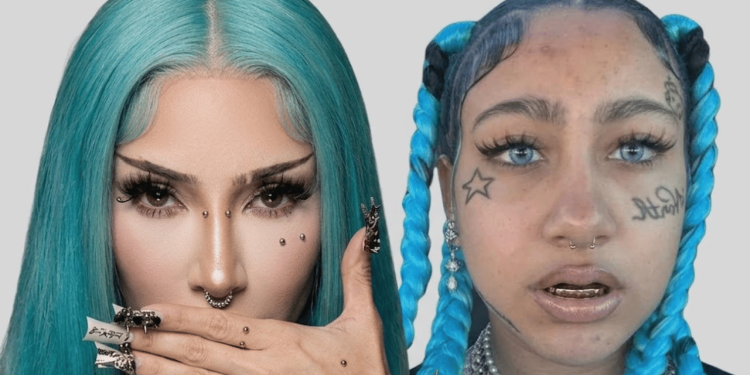 Kim Kardashian Copies North West's Blue Hair, Grills and Emo Style After Months of Backlash Over Her Daughter's Look