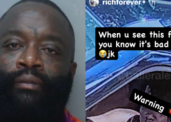 Rick Ross split picture of friend at gate