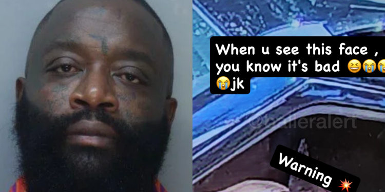 Rick Ross split picture of friend at gate